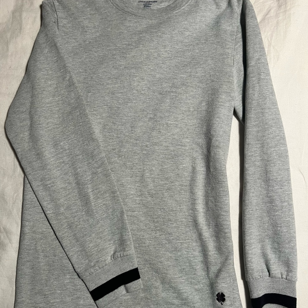 Lucky Brand Gray Sweatshirt with Black Accents
